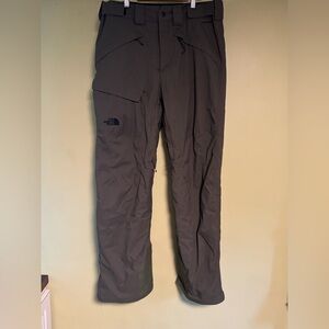 North Face Men's Insulated Snow Pants, Army Green, Size M